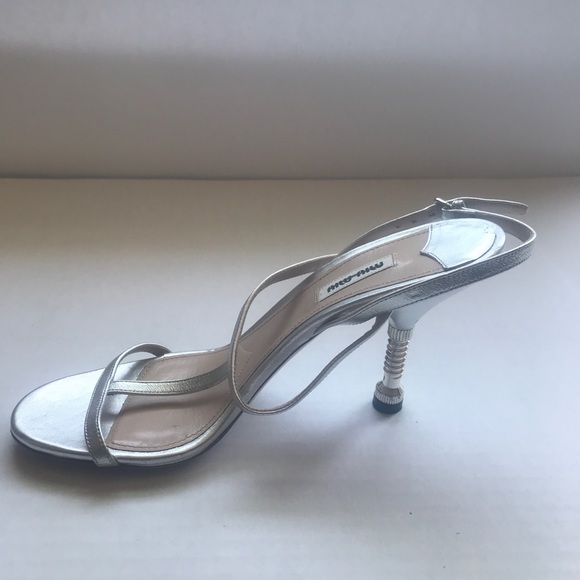 Miu Miu Bolt Heel T-Strap Sandal - Picture 7 of 13